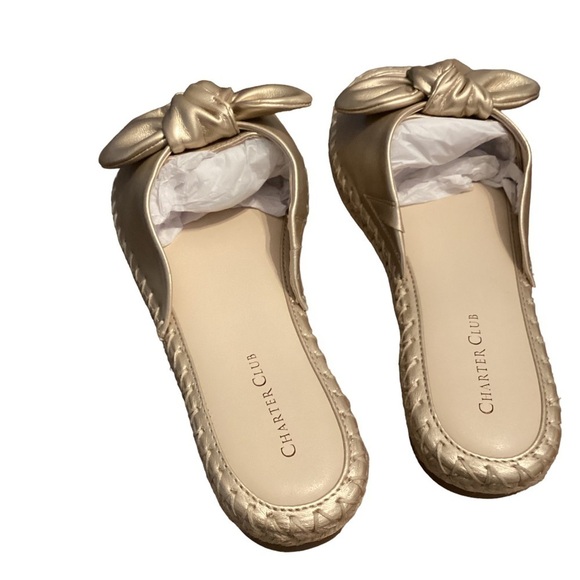 CHARTER CLUB Ashland‎ Knot Sandals gold size 8M - Picture 6 of 9